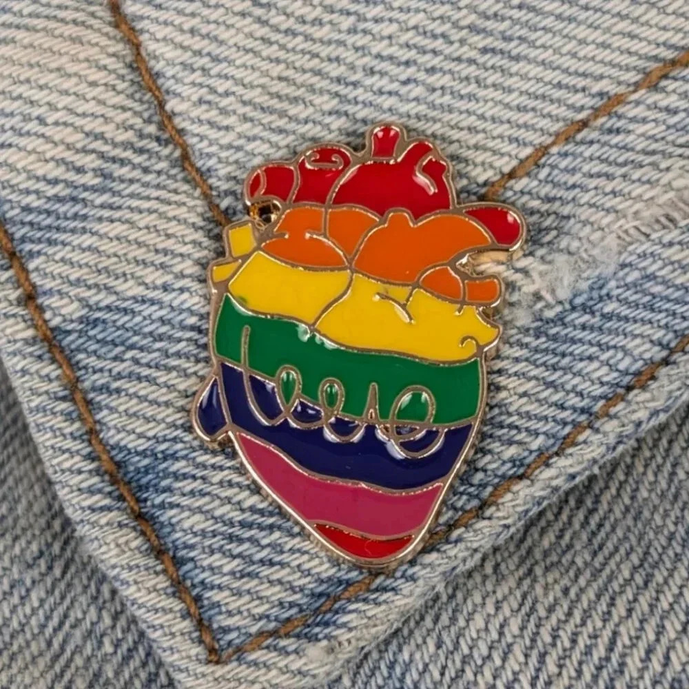 (5/$20) Anatomical Pride Heart Enamel Pin